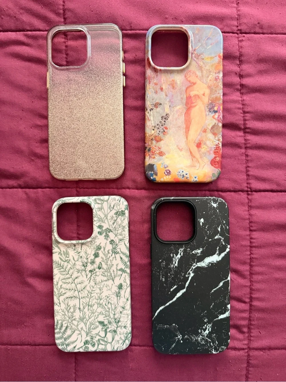 iPhone 14 Pro Max Assorted Pink, Floral, Marble and Glitter Cases (All 4)
